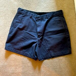 LL Bean Men's Wrinkle-Free Navy Chino Shorts, Natural Fit, 6"
